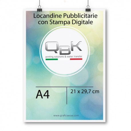 Stampa Digitale Frosinone. Tipografia Frosinone Stampa locandine in digitale A4 misure 21x29.